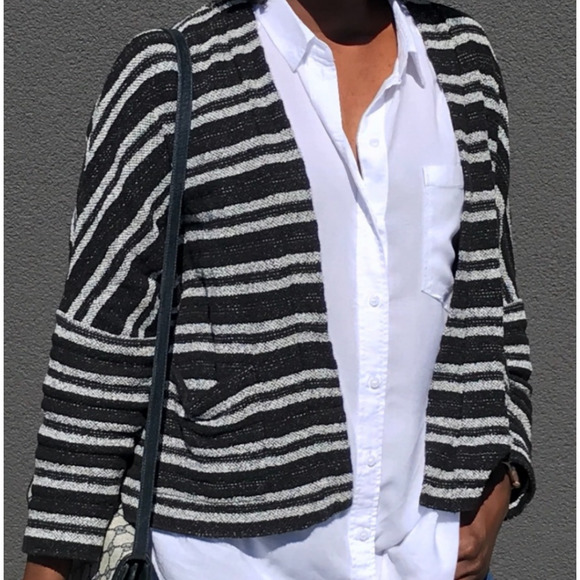 Madewell Jackets & Blazers - Madewell Striped Jacket Black & White Size XS/S